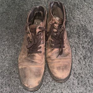 Brown lace up boots